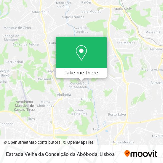 Estrada Velha da Conceição da Abóboda mapa