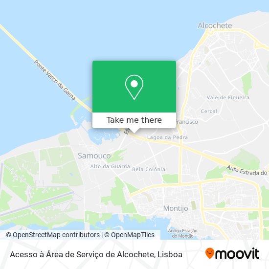 Acesso à Área de Serviço de Alcochete map