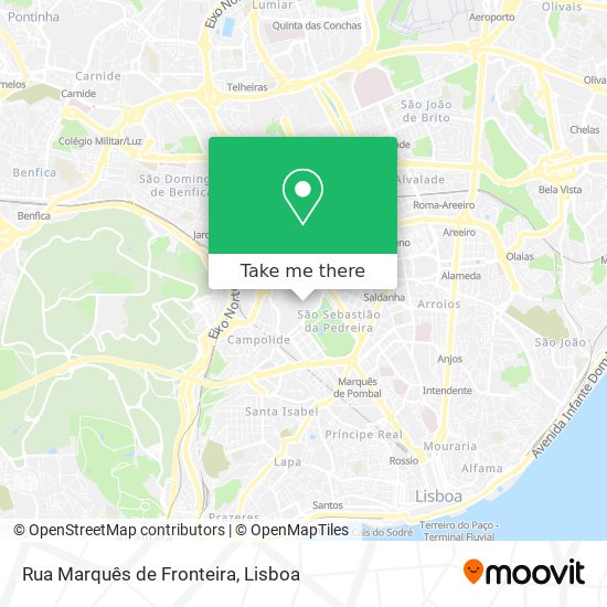 Rua Marquês de Fronteira mapa