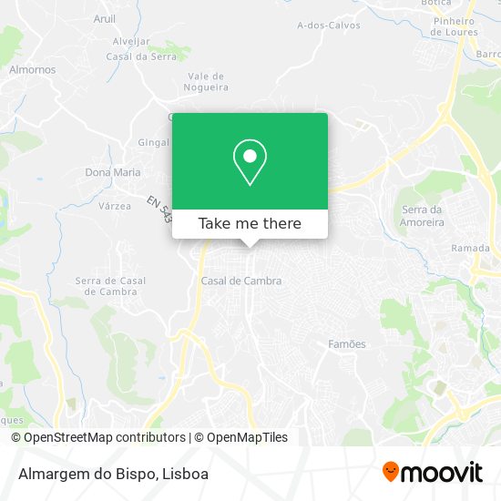 Almargem do Bispo mapa