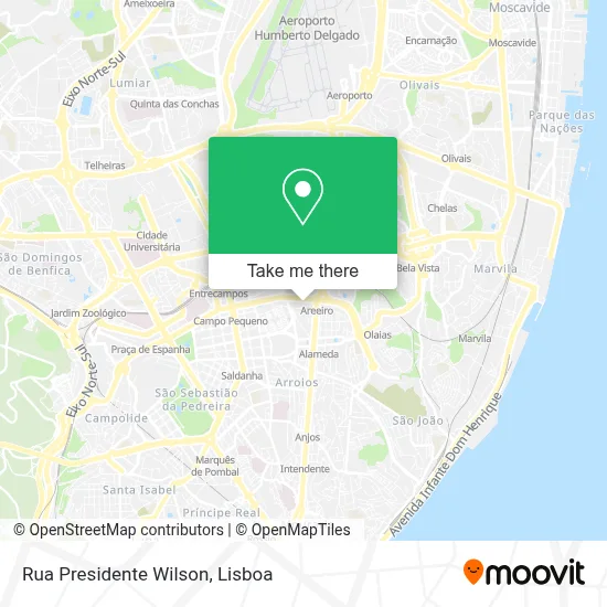 Rua Presidente Wilson mapa