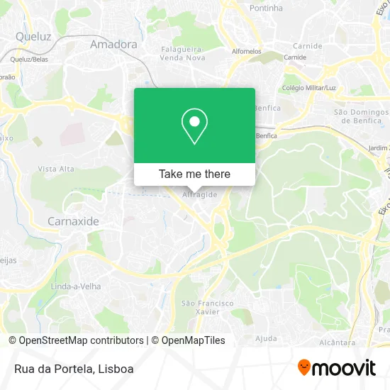 Rua da Portela mapa