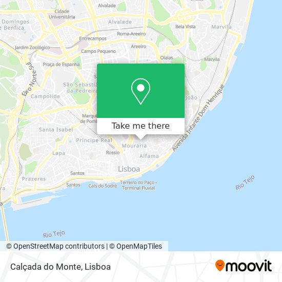 Calçada do Monte mapa