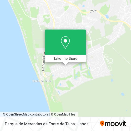 Parque de Merendas da Fonte da Telha mapa