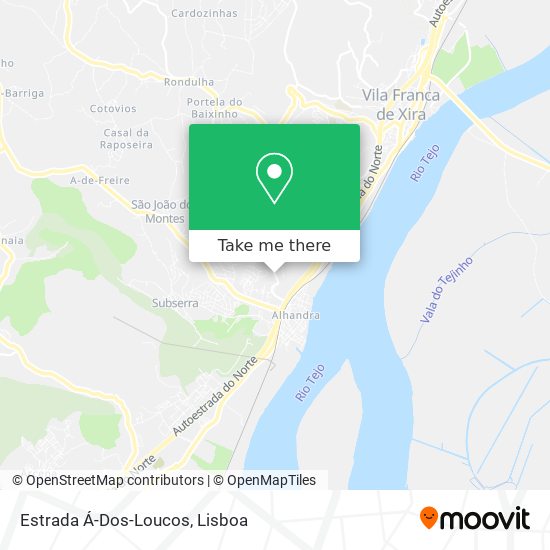 Estrada Á-Dos-Loucos mapa