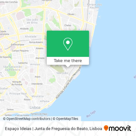 Espaço Ideias | Junta de Freguesia do Beato mapa