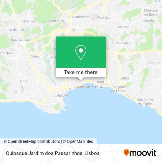 Quiosque Jardim dos Passarinhos mapa