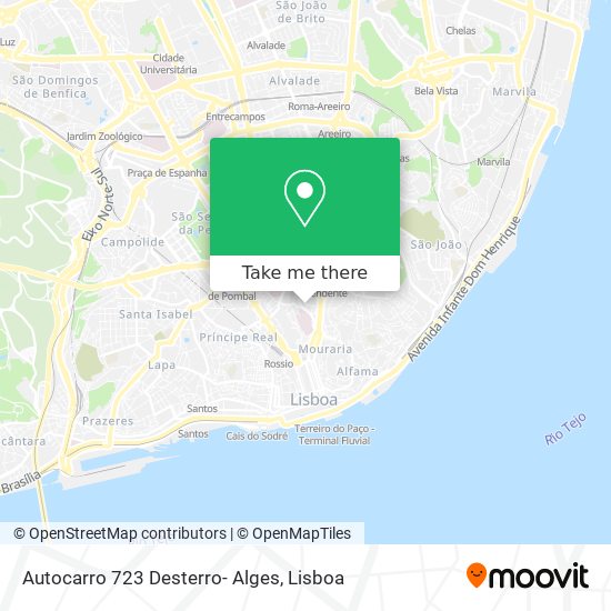 Autocarro 723 Desterro- Alges map