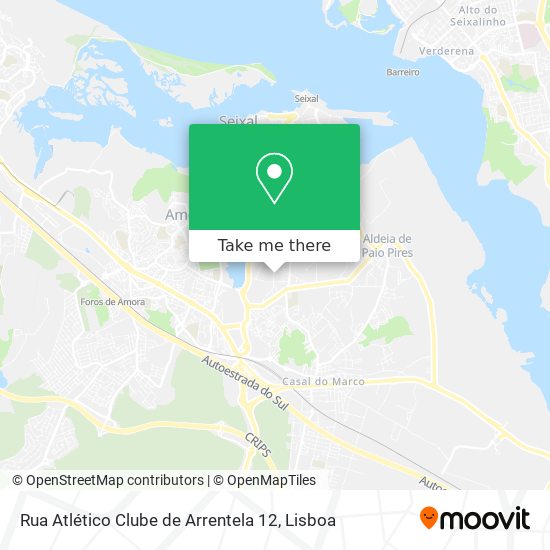 Rua Atlético Clube de Arrentela 12 mapa