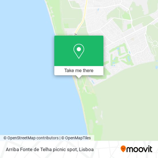 Arriba Fonte de Telha picnic spot map