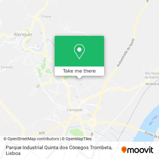 Parque Industrial Quinta dos Cónegos Trombeta mapa