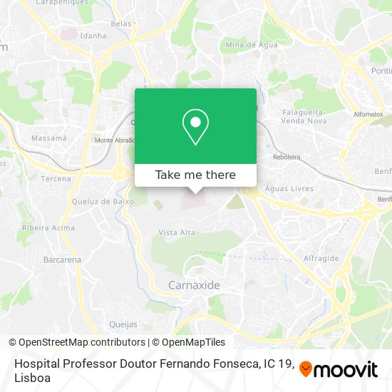 Hospital Professor Doutor Fernando Fonseca, IC 19 mapa