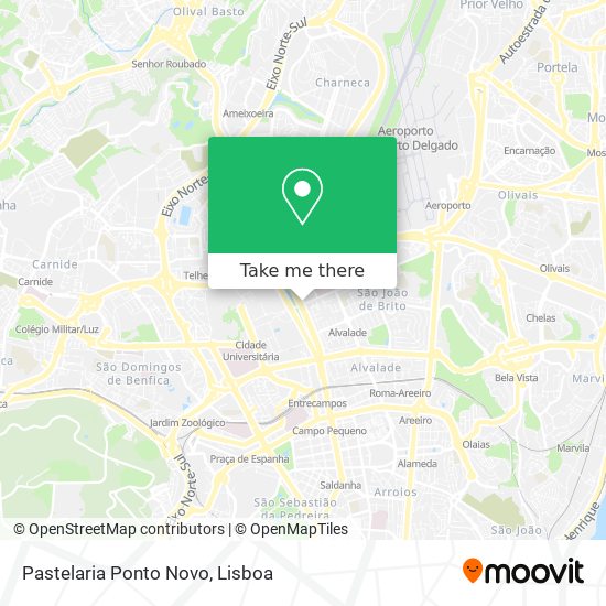 Pastelaria Ponto Novo mapa