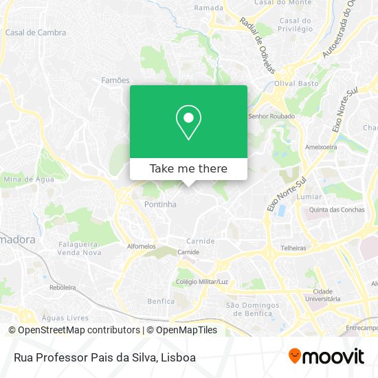 Rua Professor Pais da Silva mapa