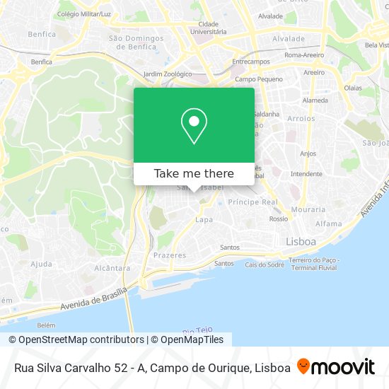 Rua Silva Carvalho 52 - A, Campo de Ourique map