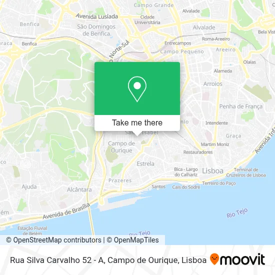 Rua Silva Carvalho 52 - A, Campo de Ourique map
