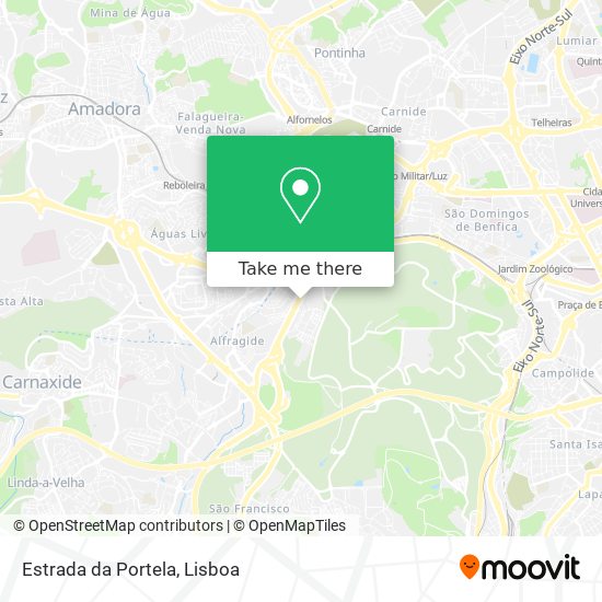 Estrada da Portela mapa