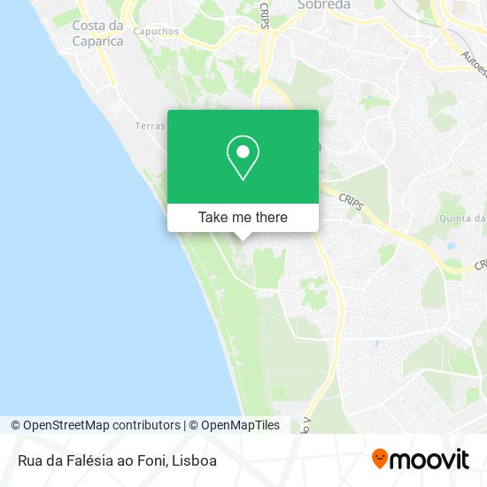 Rua da Falésia ao Foni map