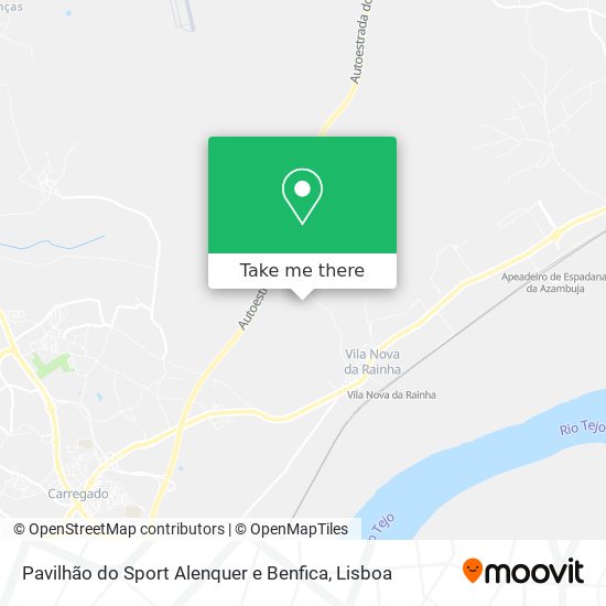 Pavilhão do Sport Alenquer e Benfica mapa