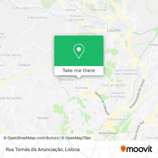 Rua Tomás da Anunciação mapa