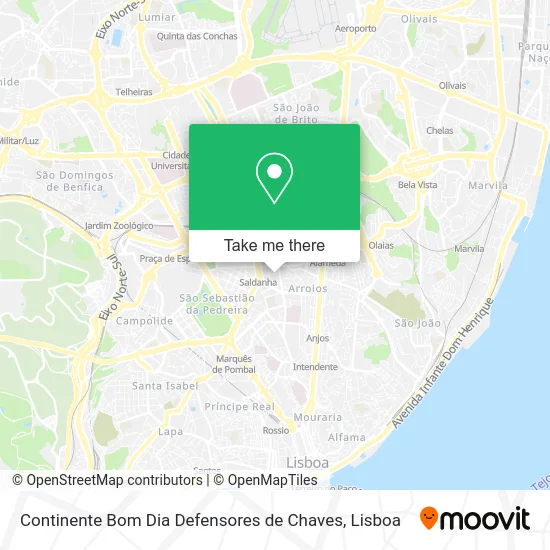 Continente Bom Dia Defensores de Chaves map