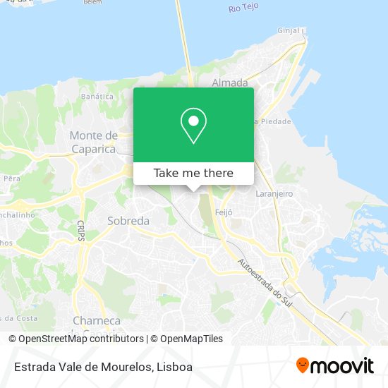 Estrada Vale de Mourelos mapa
