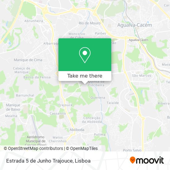 Estrada 5 de Junho Trajouce map