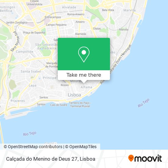 Calçada do Menino de Deus 27 mapa