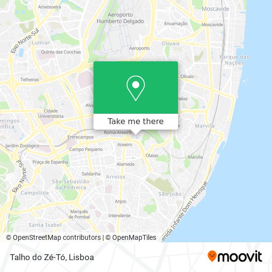 Talho do Zé-Tó map