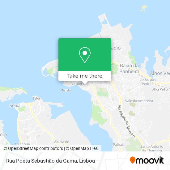 Rua Poeta Sebastião da Gama mapa