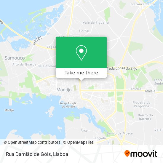 Rua Damião de Góis mapa