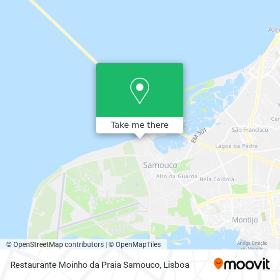 Restaurante Moinho da Praia Samouco mapa