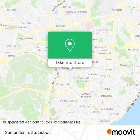 Santander Totta mapa