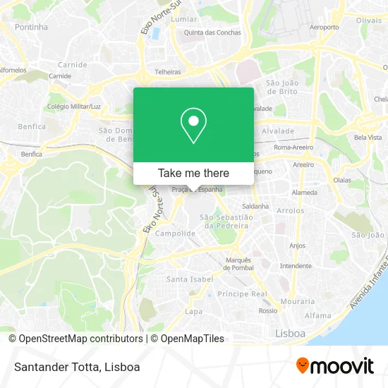 Santander Totta map