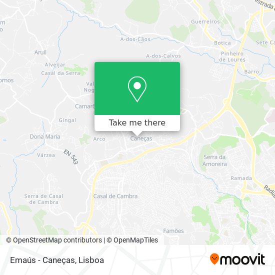 Emaús - Caneças map