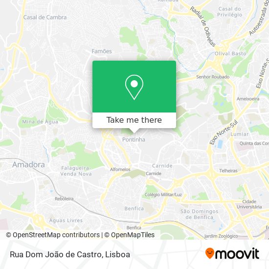 Rua Dom João de Castro mapa