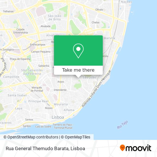 Rua General Themudo Barata mapa