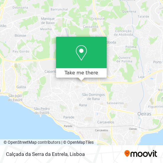 Calçada da Serra da Estrela mapa