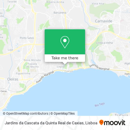 Jardins da Cascata da Quinta Real de Caxias mapa