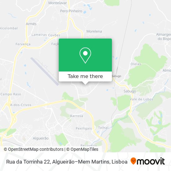 Rua da Torrinha 22, Algueirão–Mem Martins mapa