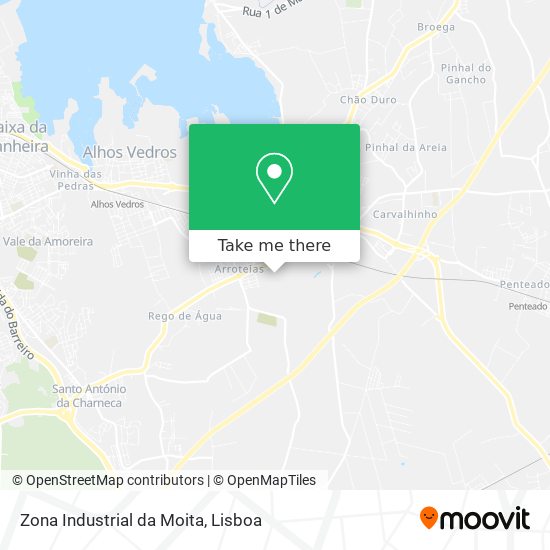 Zona Industrial da Moita mapa