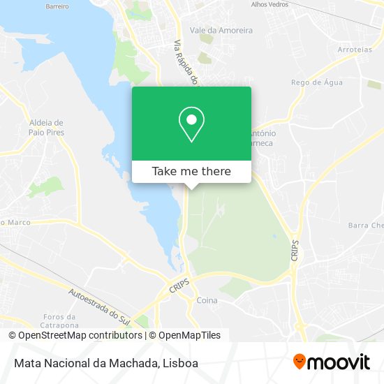 Mata Nacional da Machada mapa