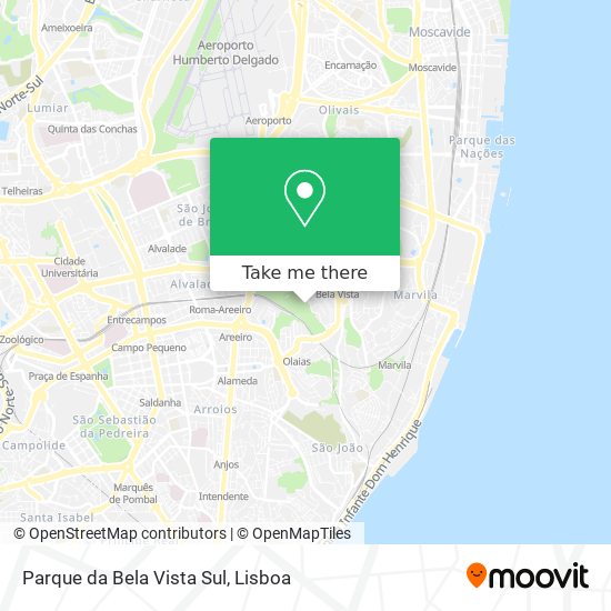 Parque da Bela Vista Sul mapa