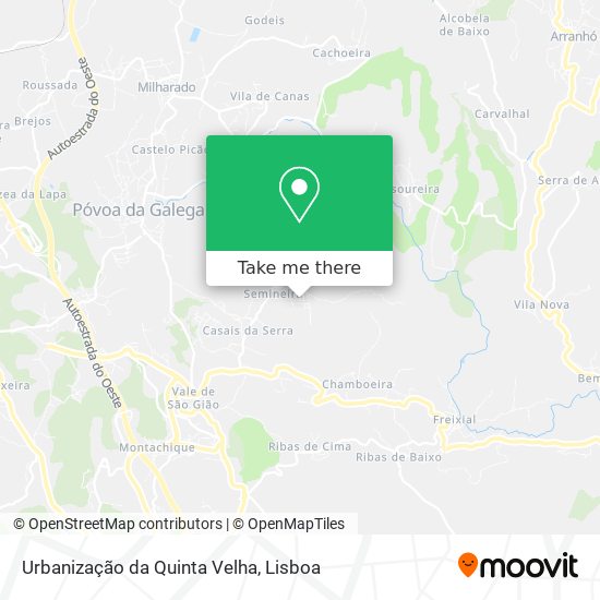Urbanização da Quinta Velha mapa