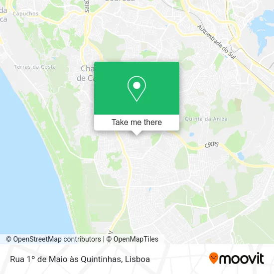 Rua 1º de Maio às Quintinhas map
