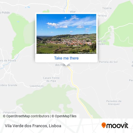 Vila Verde dos Francos mapa
