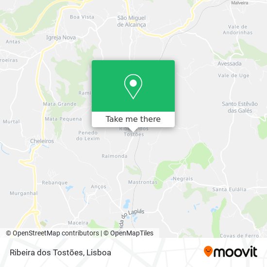 Ribeira dos Tostões mapa