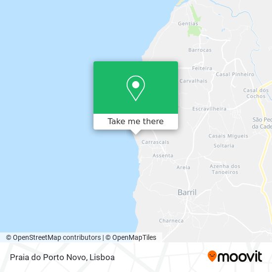 Praia do Porto Novo mapa