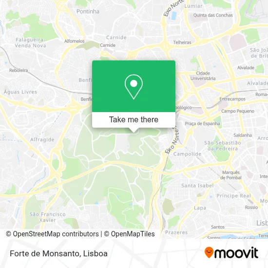 Forte de Monsanto map