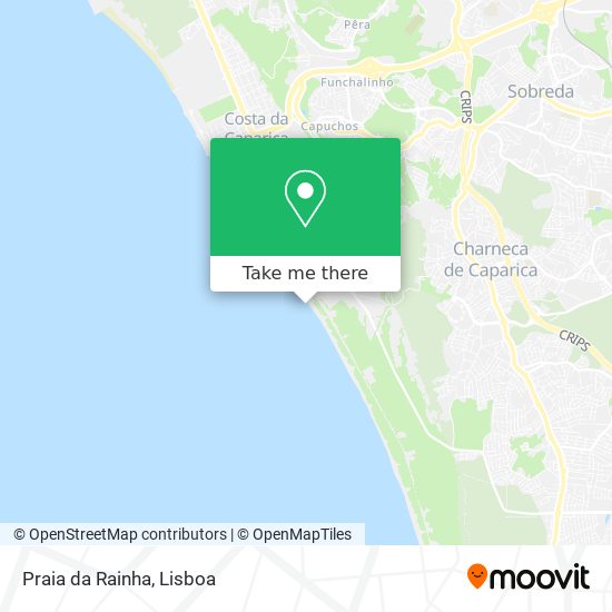 Praia da Rainha mapa